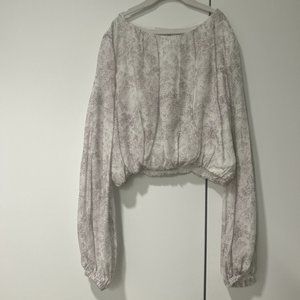 Intermix White Snake Print Crop Top